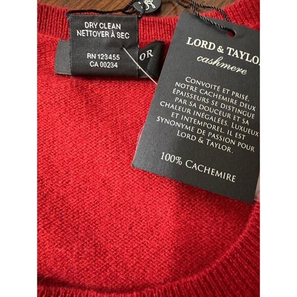 Lord & Taylor Woman's Red 100 % Cashmere Vest NWT Sz M Holidays Preppy Office - Picture 9 of 9
